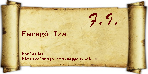 Faragó Iza névjegykártya